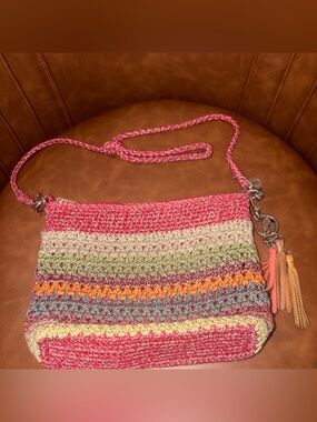 The Sak Crochet Purse Crossbody Shoulder Boho Bag summer spring bagcharm tassle